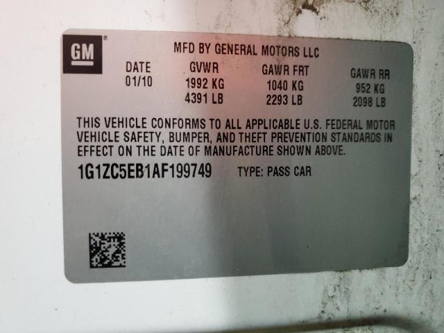 1G1ZC5EB1AF199749 - 2010 CHEVROLET MALIBU 1LT 白色 照片 12