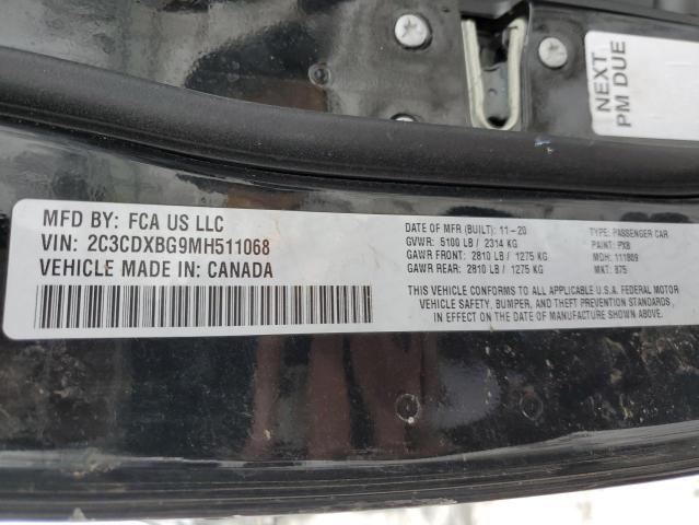 2C3CDXBG9MH511068 - 2021 DODGE CHARGER SXT BLACK photo 12