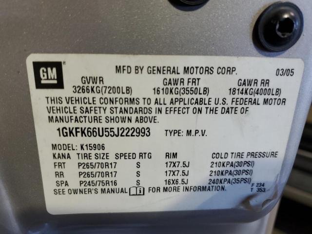 1GKFK66U55J222993 - 2005 GMC YUKON XL DENALI BEIGE photo 13