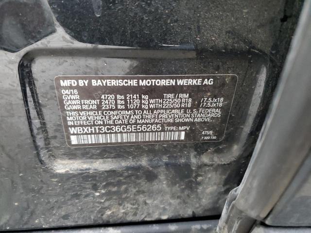 WBXHT3C36G5E56265 - 2016 BMW X1 XDRIVE28I BLACK photo 13