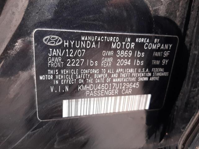 KMHDU46D17U129645 - 2007 HYUNDAI ELANTRA GLS BLACK photo 12