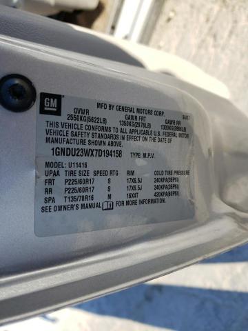 1GNDU23WX7D194158 - 2007 CHEVROLET UPLANDER LS 银色 照片 13