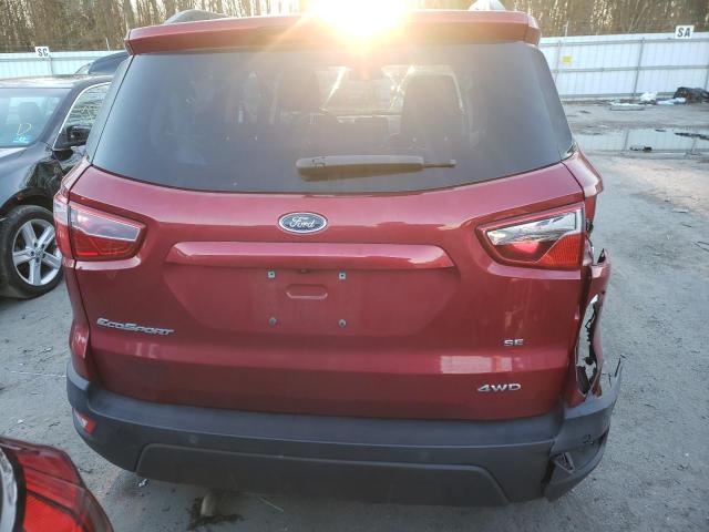 MAJ6P1UL1JC203856 - 2018 FORD ECOSPORT SE RED photo 6