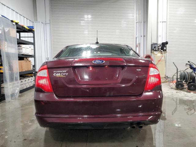 3FAHP0HA7CR308062 - 2012 FORD FUSION SE BURGUNDY photo 6