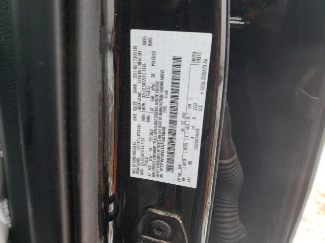 1FTFW1RG1NFA85840 - 2022 FORD F150 RAPTOR BLACK photo 12