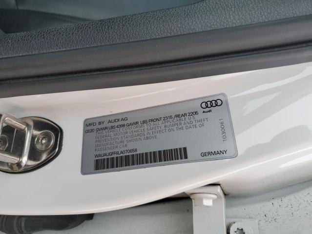 WAUAUGFF6LA070658 - 2020 AUDI A3 PREMIUM WHITE photo 12