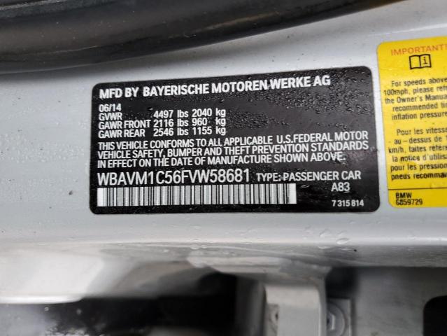 WBAVM1C56FVW58681 - 2015 BMW X1 SDRIVE28I SILVER photo 12