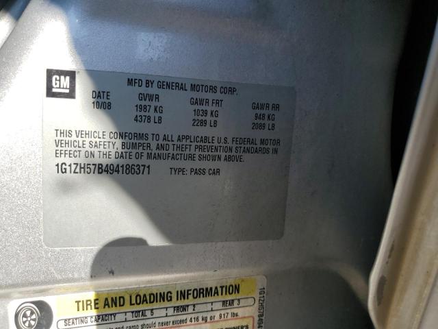 1G1ZH57B494186371 - 2009 CHEVROLET MALIBU 1LT 银色 照片 12