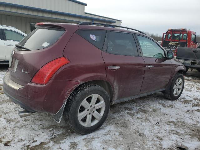 JN8AZ08W37W626785 - 2007 NISSAN MURANO SL MAROON photo 3