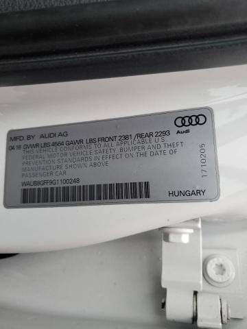 WAUB8GFF9G1100248 - 2016 AUDI A3 PREMIUM WHITE photo 13