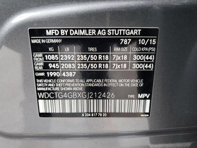 WDCTG4GBXGJ212426 - 2016 MERCEDES-BENZ GLA 250 4MATIC SILVER photo 12