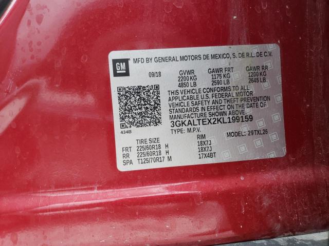 3GKALTEX2KL199159 - 2019 GMC TERRAIN SLE RED photo 13