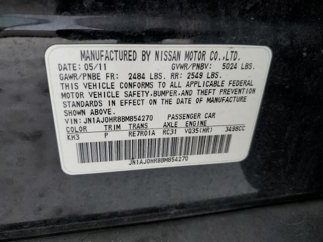 JN1AJ0HR8BM854270 - 2011 INFINITI EX35 BASE BLACK photo 12