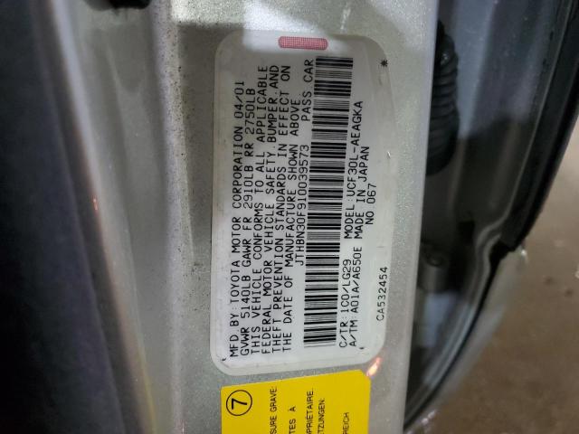 JTHBN30F910039573 - 2001 LEXUS LS 430 SILVER photo 12