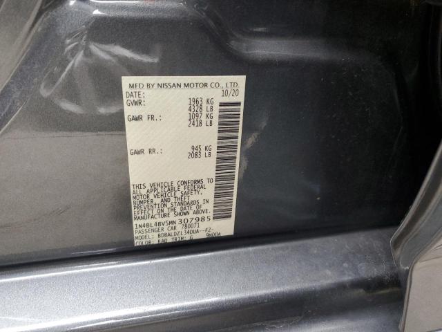 1N4BL4BV5MN307985 - 2021 NISSAN ALTIMA S GRAY photo 12