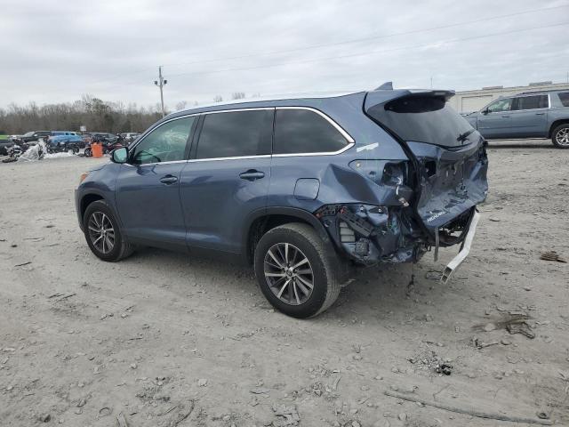 5TDKZRFH6KS298179 - 2019 TOYOTA HIGHLANDER SE BLUE photo 2