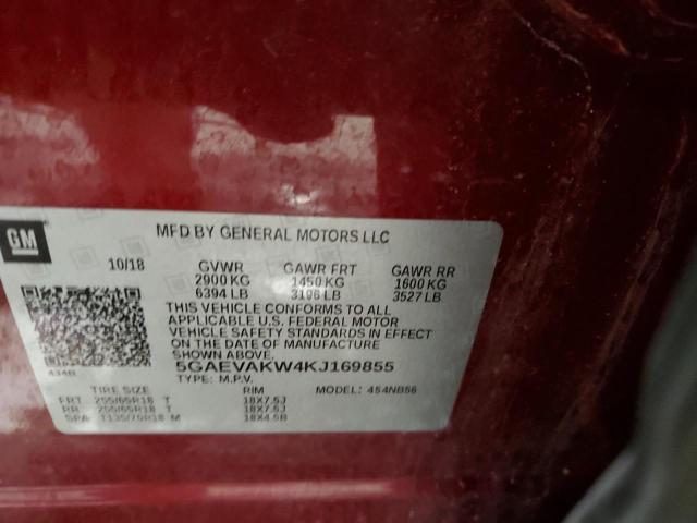 5GAEVAKW4KJ169855 - 2019 BUICK ENCLAVE ESSENCE 红色 照片 14