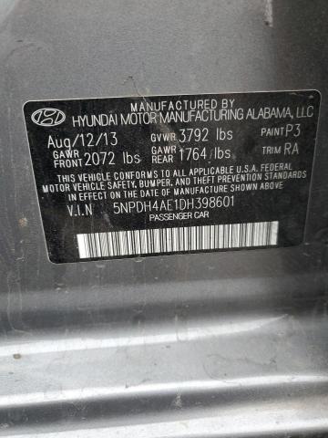 5NPDH4AE1DH398601 - 2013 HYUNDAI ELANTRA GLS GRAY photo 12