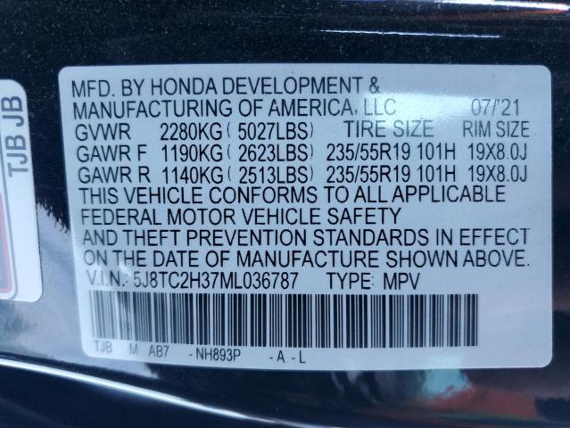 5J8TC2H37ML036787 - 2021 ACURA RDX BLACK photo 14