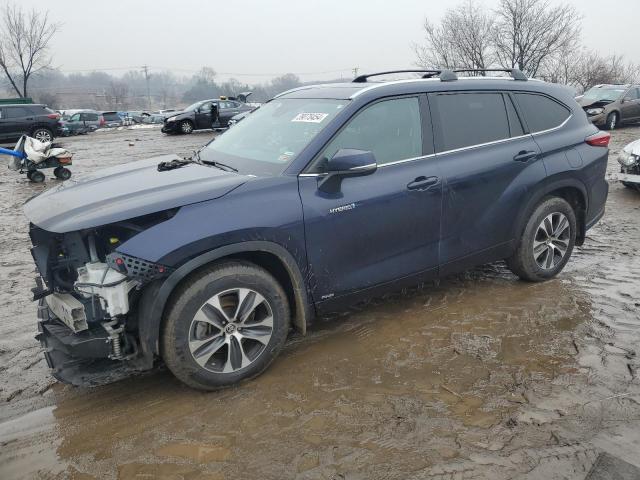 5TDGBRCH9MS515659 - 2021 TOYOTA HIGHLANDER HYBRID XLE BLUE photo 1