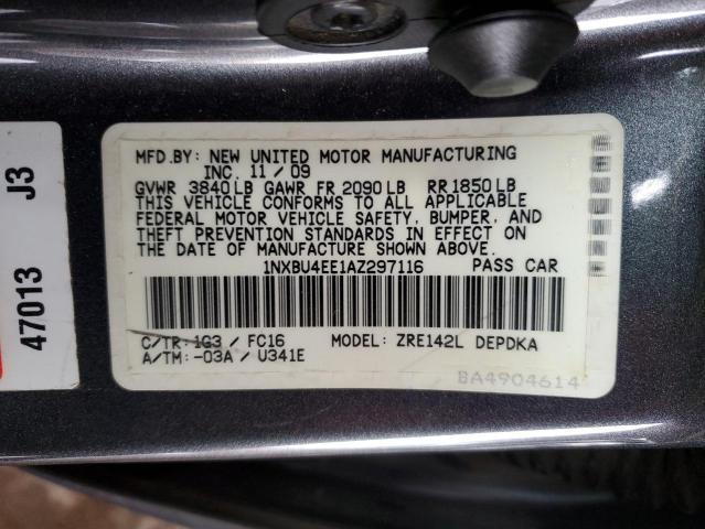 1NXBU4EE1AZ297116 - 2010 TOYOTA COROLLA LE BASE GRAY photo 13