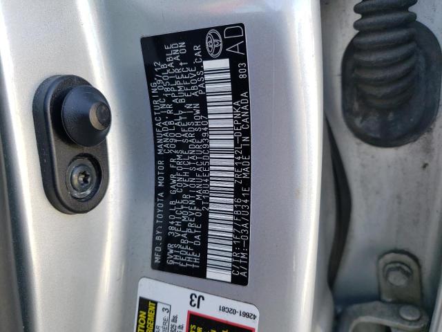 2T1BU4EE5DC939407 - 2013 TOYOTA COROLLA BASE SILVER photo 13