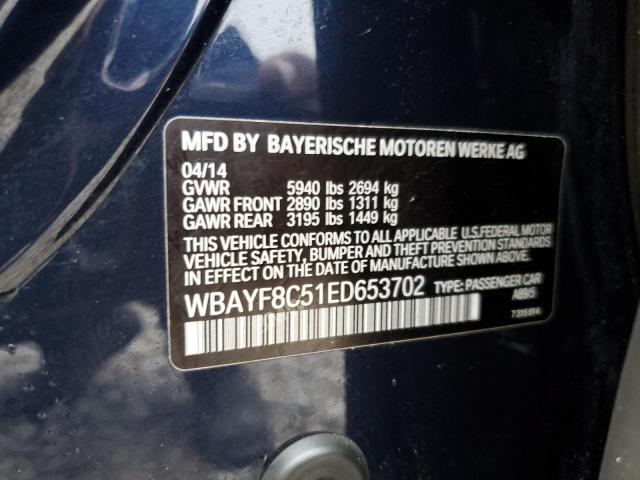 WBAYF8C51ED653702 - 2014 BMW 750 LXI BLUE photo 12