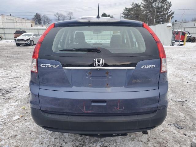 2HKRM4H38EH612328 - 2014 HONDA CR-V LX BLUE photo 6