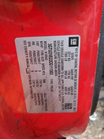 3GTU2VE22CG111362 - 2012 GMC SIERRA K1500 SLE RED photo 10