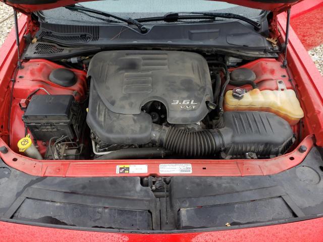 2C3CDYAG6EH101417 - 2014 DODGE CHALLENGER SXT RED photo 11