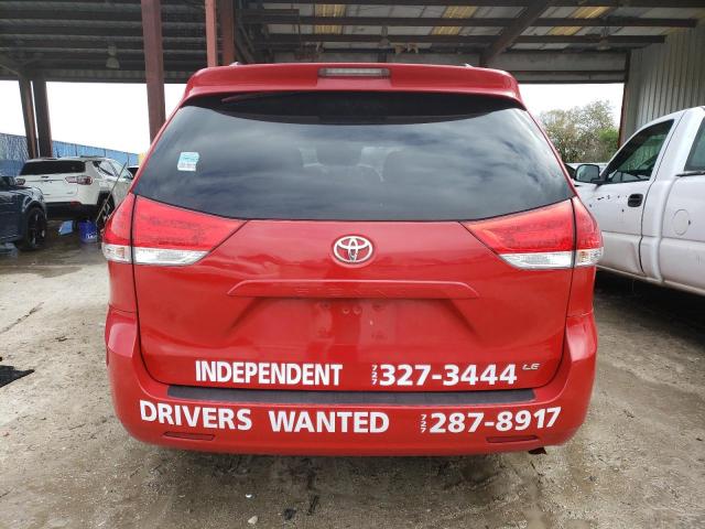 5TDKK3DC4BS004514 - 2011 TOYOTA SIENNA LE RED photo 6