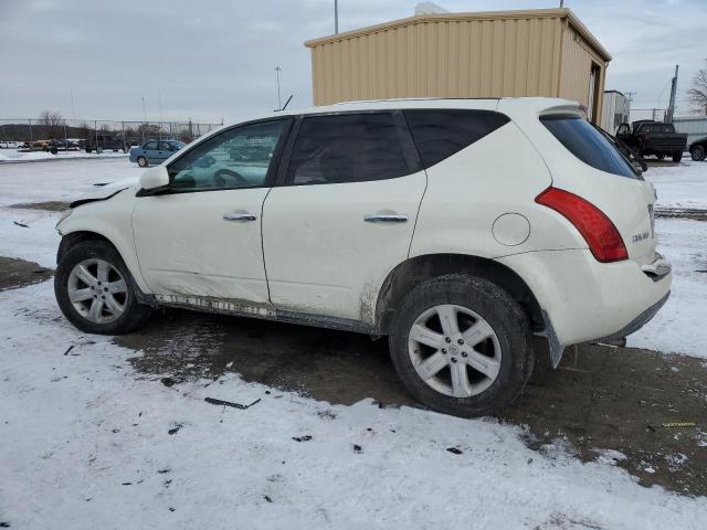 JN8AZ08W16W535139 - 2006 NISSAN MURANO SL WHITE photo 2