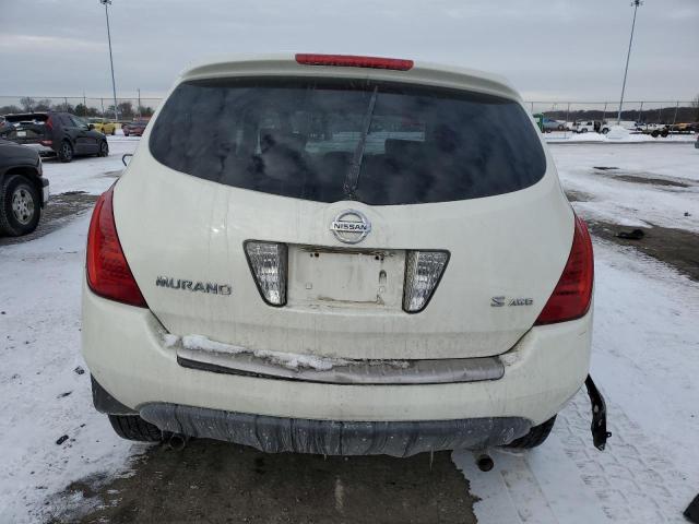 JN8AZ08W16W535139 - 2006 NISSAN MURANO SL WHITE photo 6