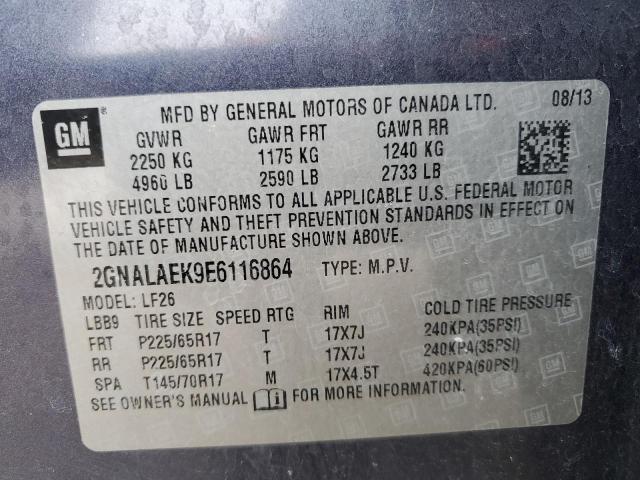 2GNALAEK9E6116864 - 2014 CHEVROLET EQUINOX LS GRAY photo 13