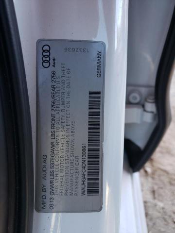 WAUHGAFC4DN130861 - 2013 AUDI A6 PRESTIGE თეთრი ფოტო 12