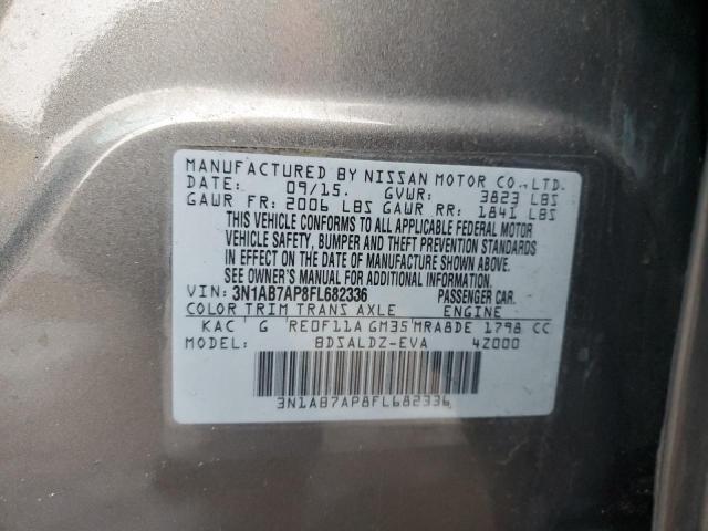 3N1AB7AP8FL682336 - 2015 NISSAN SENTRA S GRAY photo 12