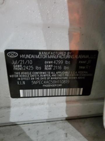 5NPEC4AC5BH110819 - 2011 HYUNDAI SONATA SE WHITE photo 12