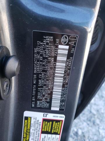 2T1BU4EE2CC857343 - 2012 TOYOTA COROLLA BASE BURGUNDY photo 12