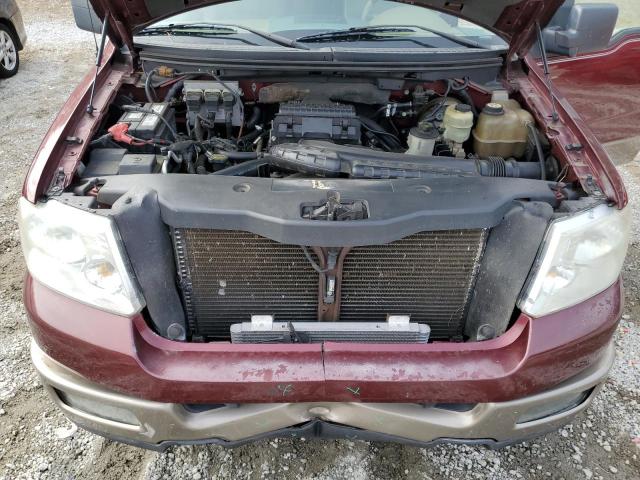 1FTPX12545NB50387 - 2005 FORD F150 BURGUNDY photo 11