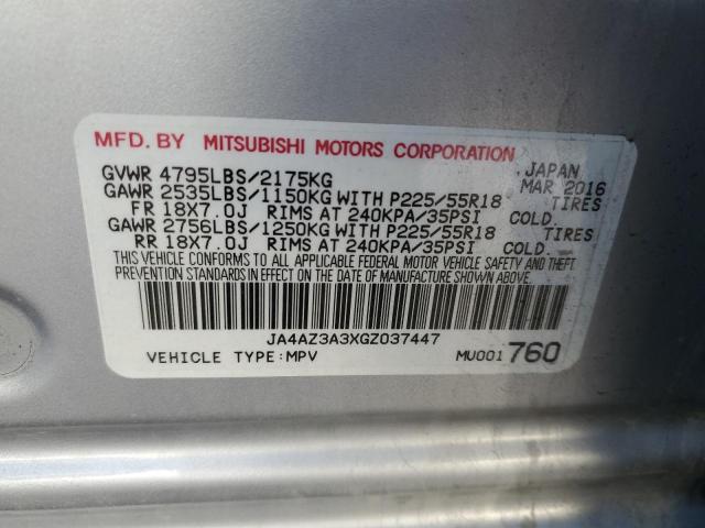 JA4AZ3A3XGZ037447 - 2016 MITSUBISHI OUTLANDER SE SILVER photo 13