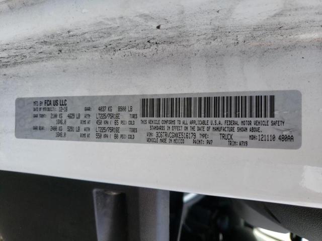 3C6TRVCGXKE516179 - 2019 RAM PROMASTER 2500 HIGH WHITE photo 12
