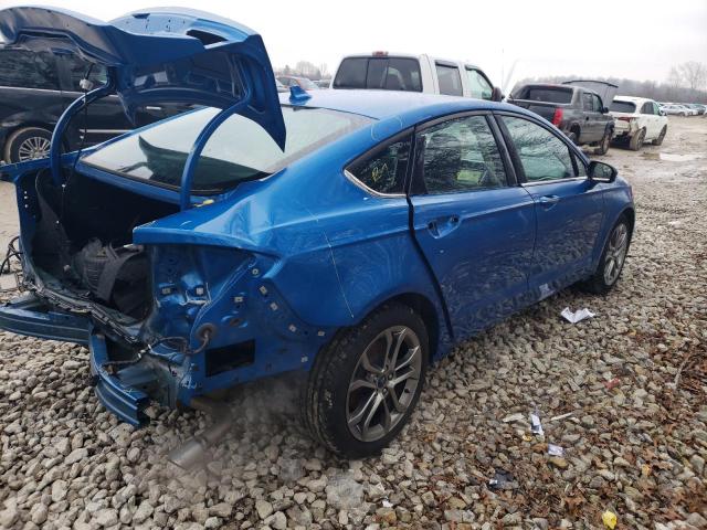 3FA6P0CD0LR152326 - 2020 FORD FUSION SEL BLUE photo 3