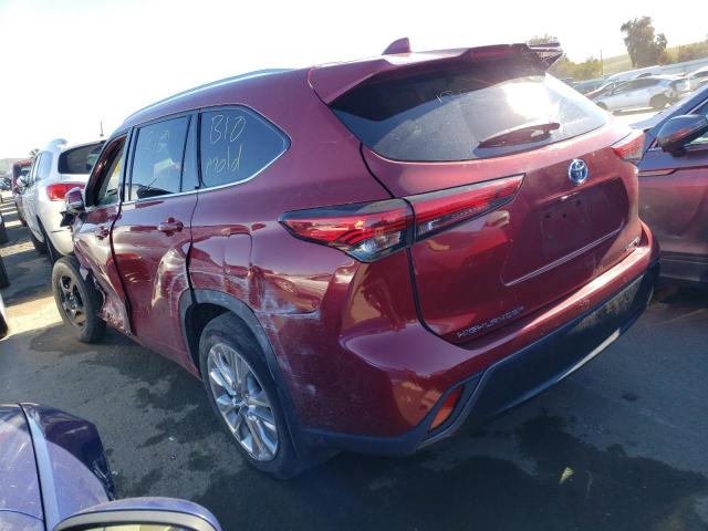 5TDDBRCH4MS521923 - 2021 TOYOTA HIGHLANDER HYBRID LIMITED RED photo 2