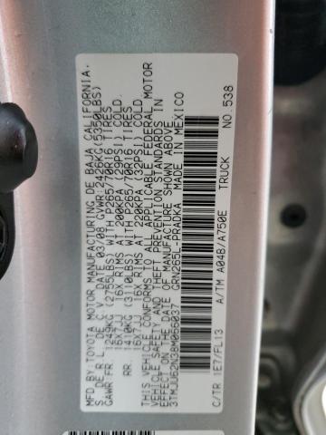 3TMJU62N38M066037 - 2008 TOYOTA TACOMA DOUBLE CAB PRERUNNER SILVER photo 12