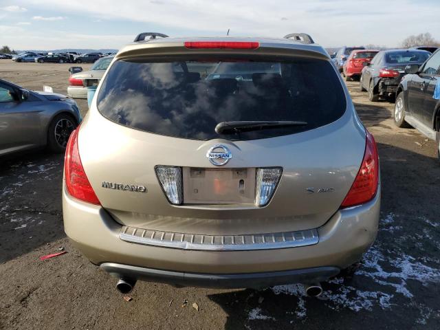 JN8AZ08W57W640123 - 2007 NISSAN MURANO SL BEIGE photo 6