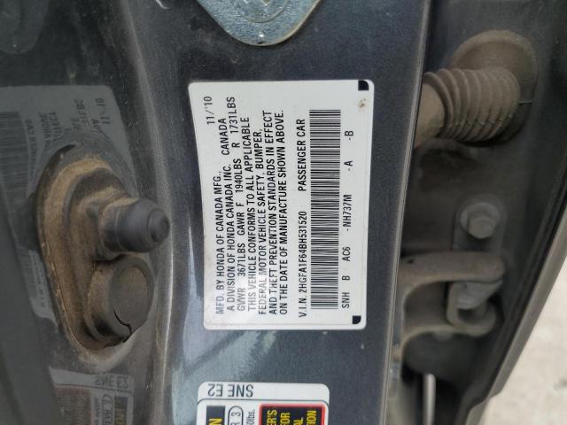 2HGFA1F64BH531520 - 2011 HONDA CIVIC LX-S رمادي صورة 12