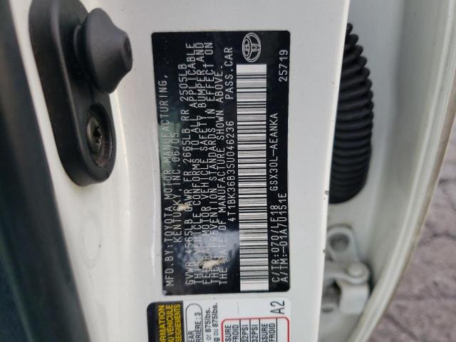 4T1BK36B35U046236 - 2005 TOYOTA AVALON TOU XL WHITE photo 12