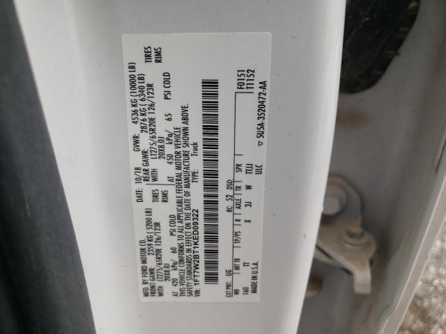 1FT7W2BT1KED09322 - 2019 FORD F250 SUPER DUTY WHITE photo 12