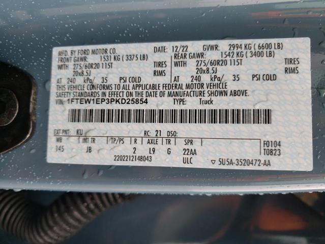 1FTEW1EP3PKD25854 - 2023 FORD F150 SUPERCREW BLUE photo 12
