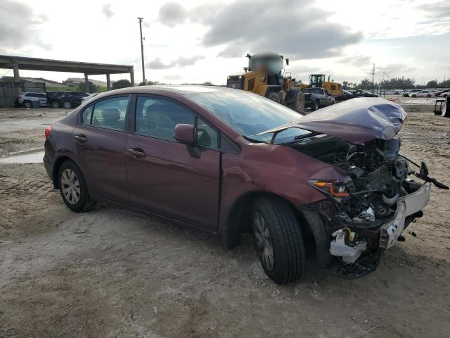 19XFB2F51CE105872 - 2012 HONDA CIVIC LX BURGUNDY photo 4